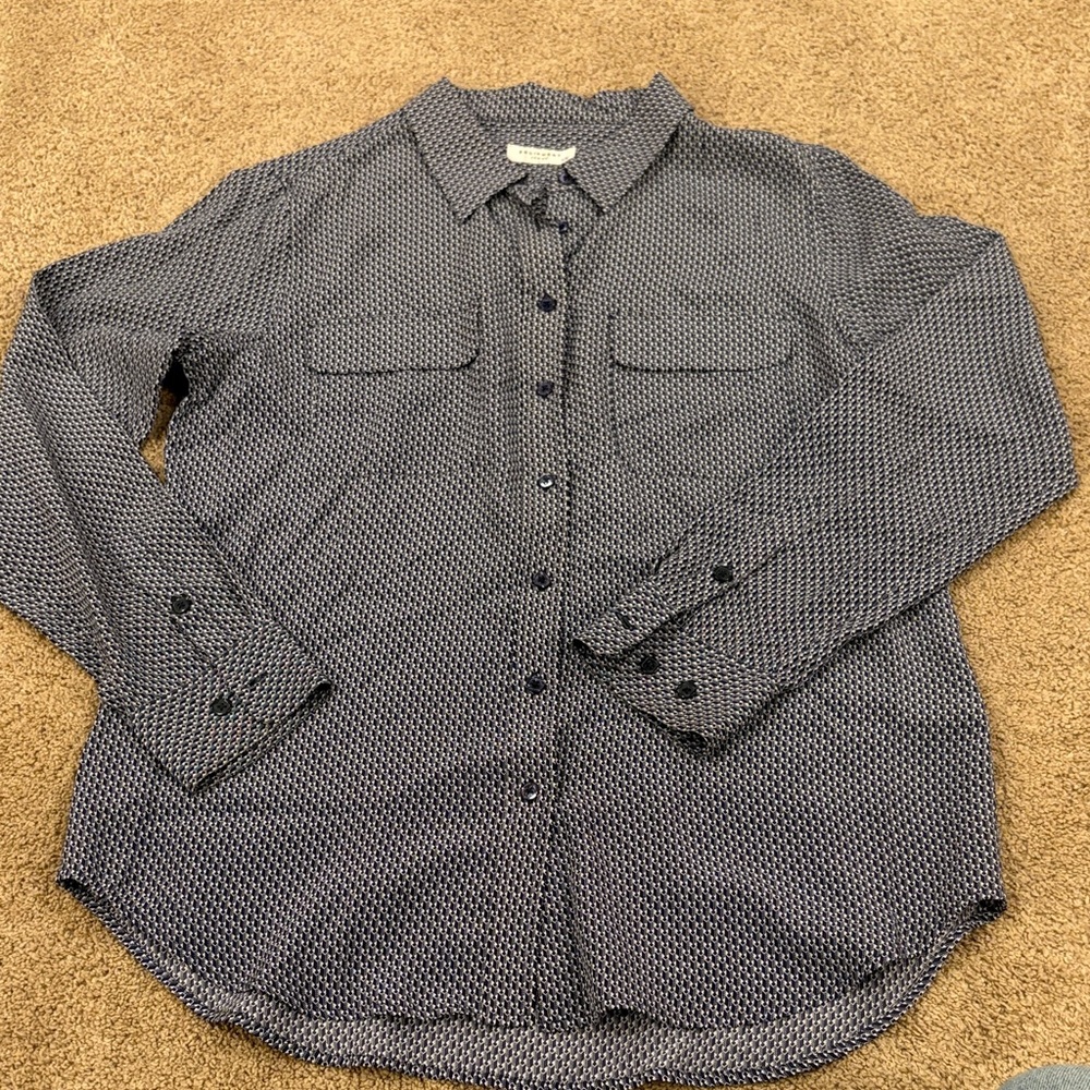 Equipment femme women’s button down blouse silk shirt
